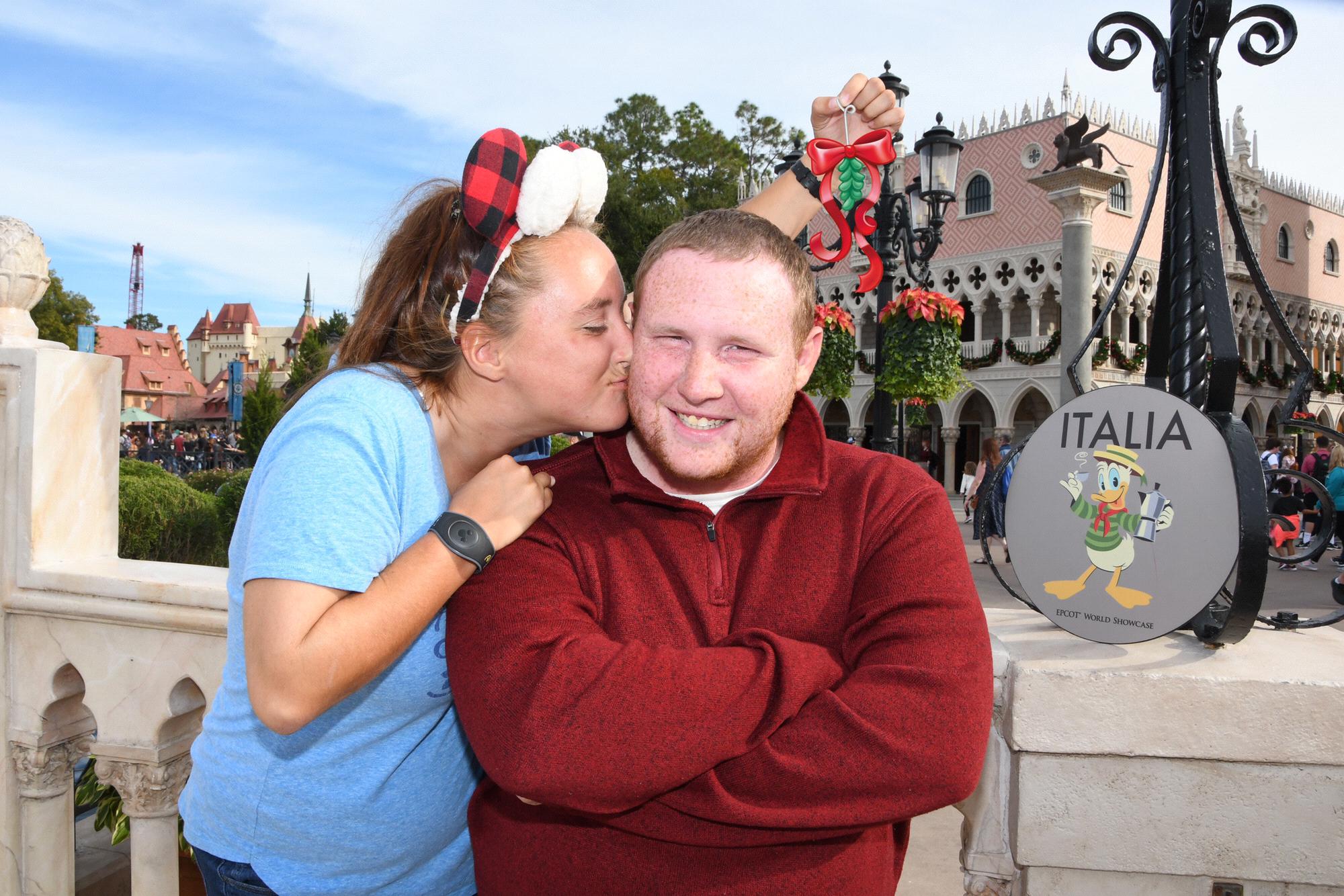 This picture was taken in Epcot in November of 2019 right before we saw the Candlelight Processional for the first time together!