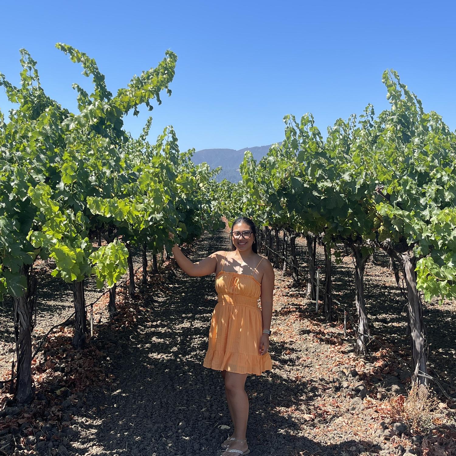 Here’s Lali exploring the vineyards