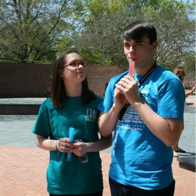 Allison and Tanner working a Carolina Productions event freshman year of college.