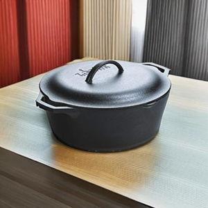 Lodge Cast Iron Serving Pot Dutch Oven with Dual Handles, Pre-Seasoned, 7-Quart