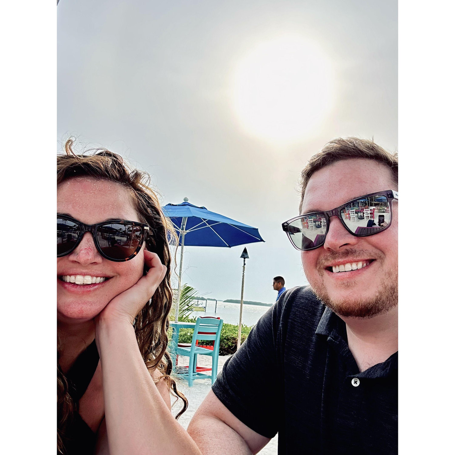 Too attractive of a couple to put both of our whole faces in a photo.