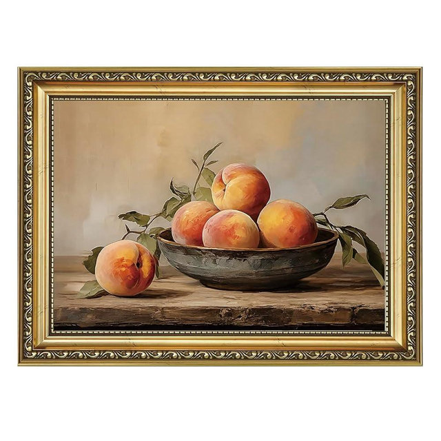 AIKETUO Gold Framed Retro Vintage Wall Art for Kitchen, Vintage Moody Picture Room Wall Decro, Artwork for Farmhouse Living Room Still Life Bathroom dining Room Desk Table Decor 16" L x 12" W