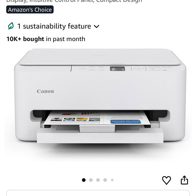 Canon PIXMA TS6520 Wireless Color Inkjet Printer Duplex Printing, White – Home Printer with Copier/Scanner, 1.42” OLED Display, Intuitive Control Panel, Compact Design