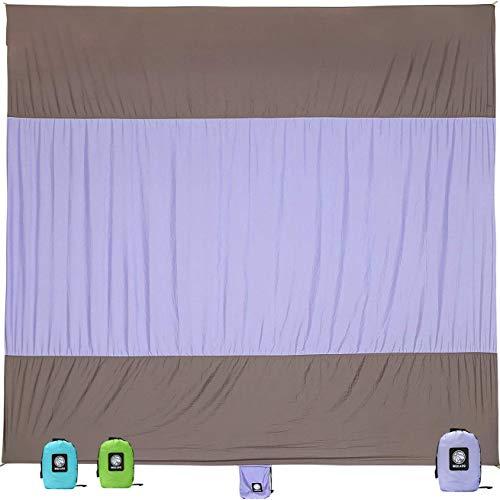 Wekapo Sand Free Beach Blanket, Extra Large Oversized 10'X 9' for 7 Adults Beach Mat, Big & Compact Sand Proof Mat Quick Drying, Lightweight & Durable with 6 Stakes & 4 Corner Pockets