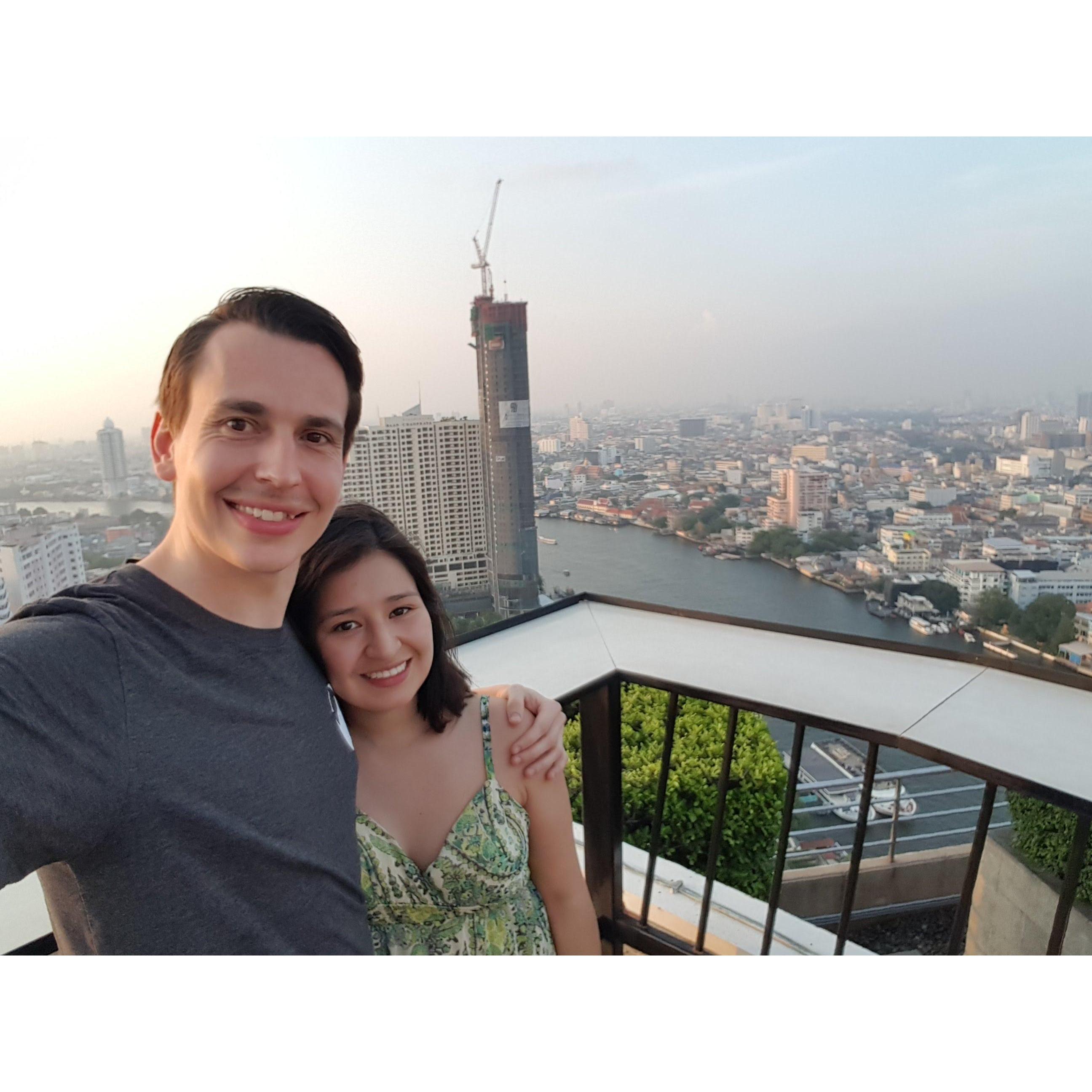 Our hotel rooftop in Bangkok, Thailand