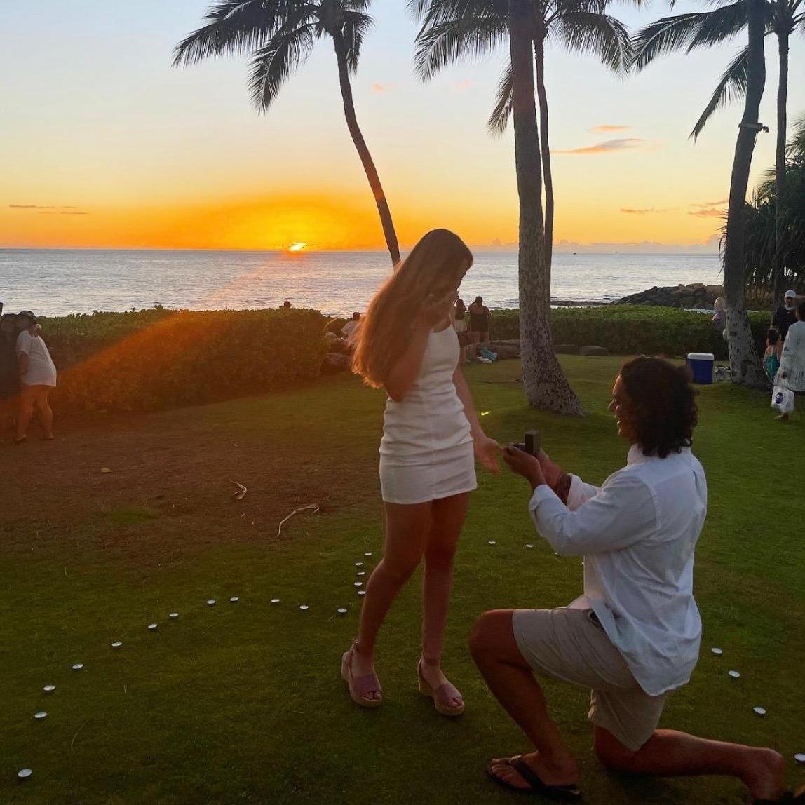August 2021- To end their summer, they flew to Hawaii where Michael popped the question :)