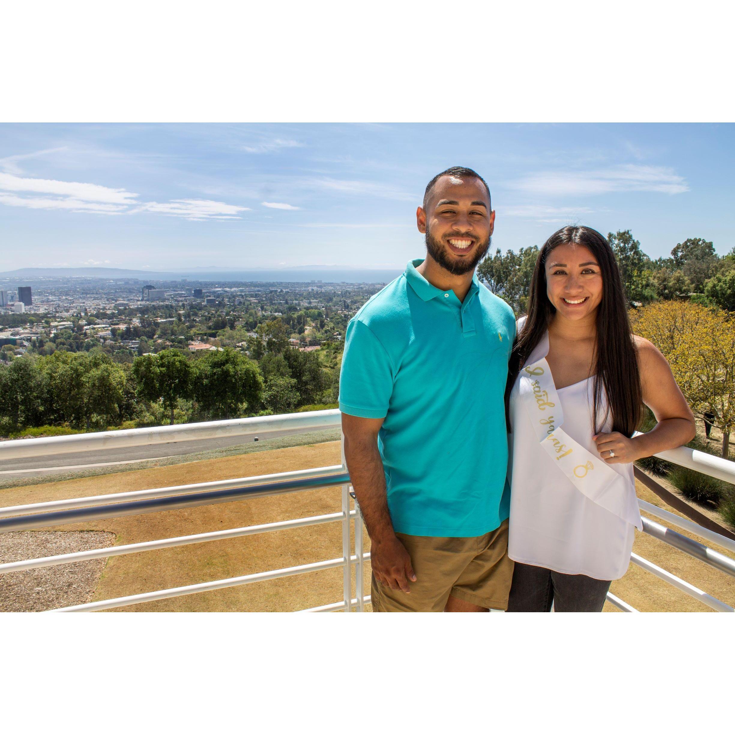 Engagement Photography Session at the Getty Museum where Karina thought she was attending a Philharmonic Concert.
