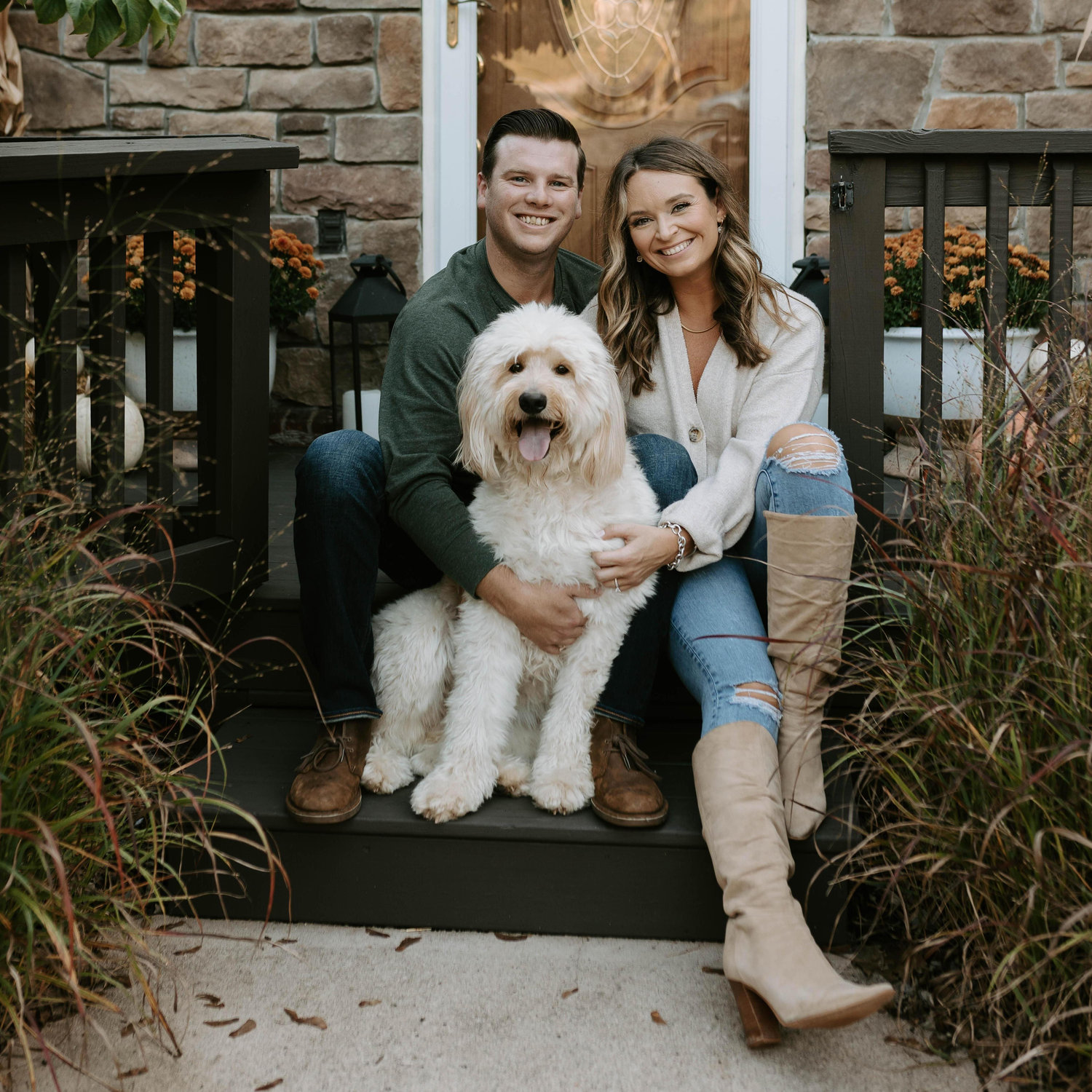 We love our home so much, we got some of our engagement photos in front of it!