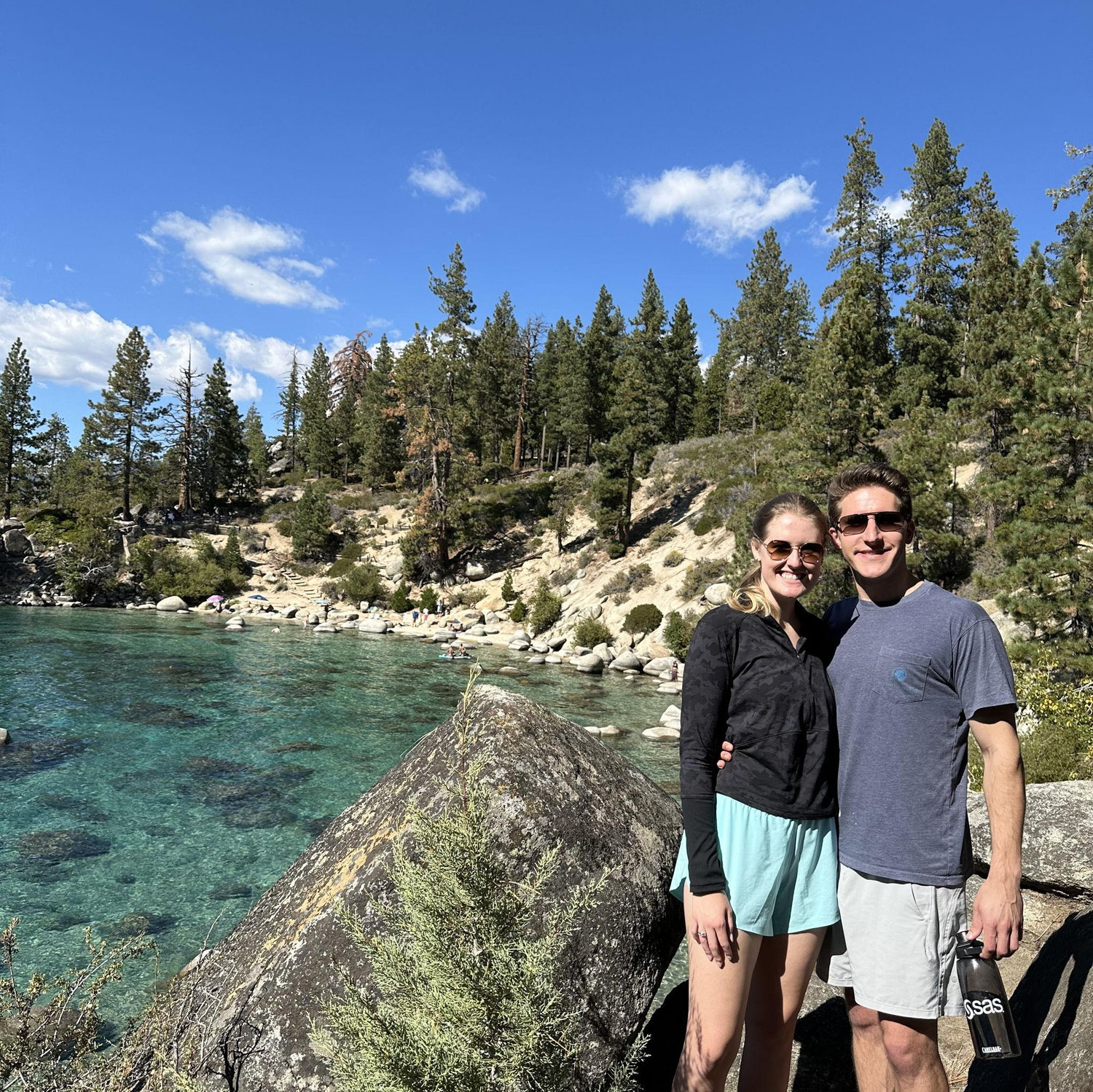 Hiking in Tahoe the day after we got engaged!