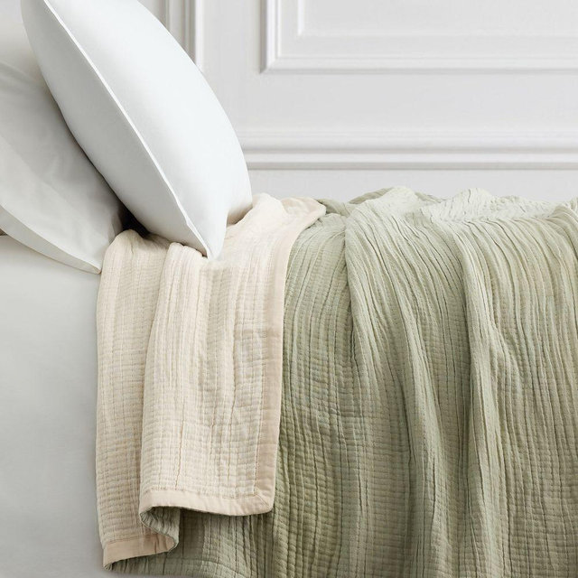 Cotton Linen Gauze Blanket, Full/Queen, Tea