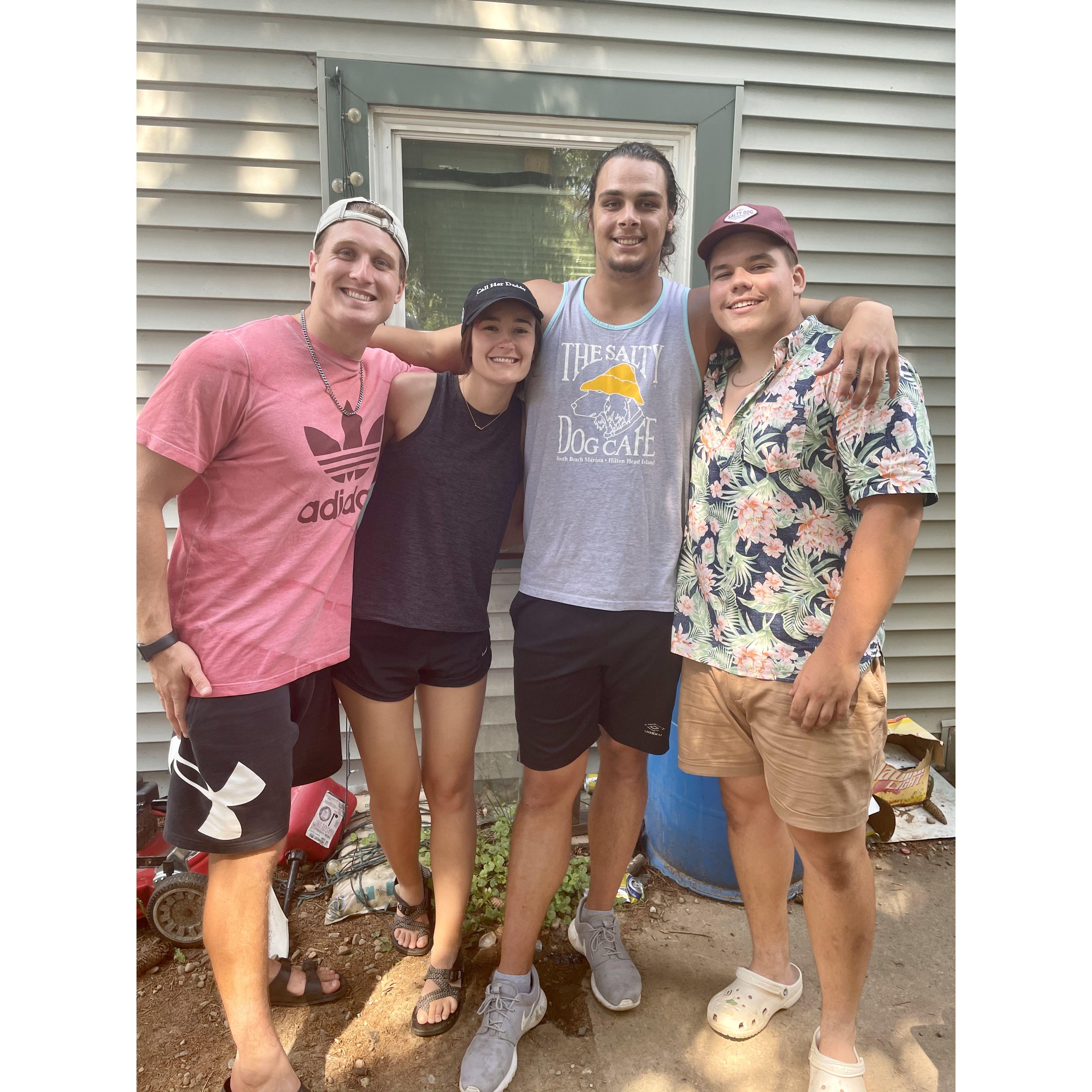 Fairbanks with groomsman Eric Pickering and friend Dawson Riley. June, 2021.