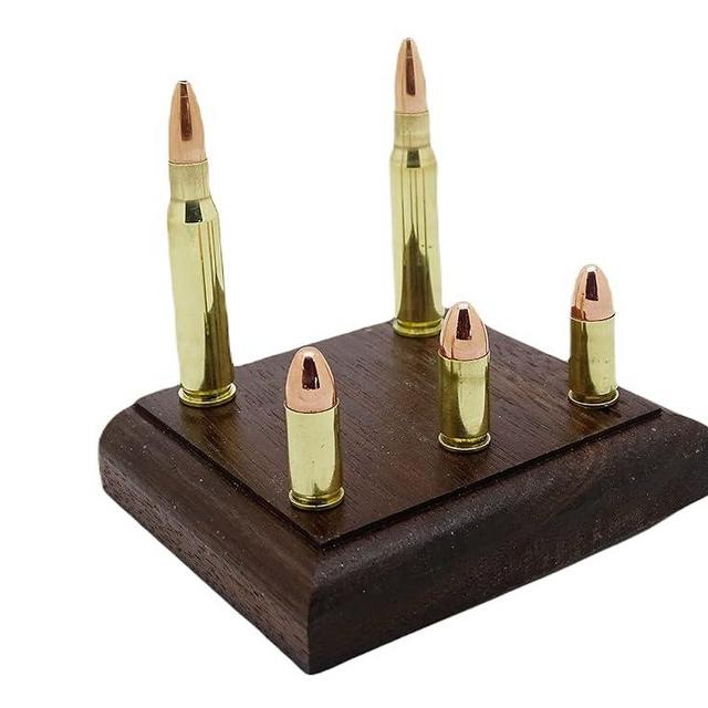 bullet business card holder with real rifle pistol brass, ammo business card holder, photo stand, gift for dad, law enforcement gift
