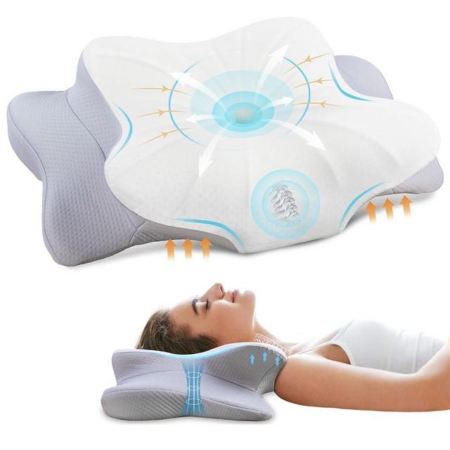 FAIORD Cervical Pillow for Neck Pain Relief, Ergonomic Contour Memory Foam Pillows for Sleeping with Washable Pillowcase, Orthopedic Neck Support Pillow for Side Back Stomach Sleeper
