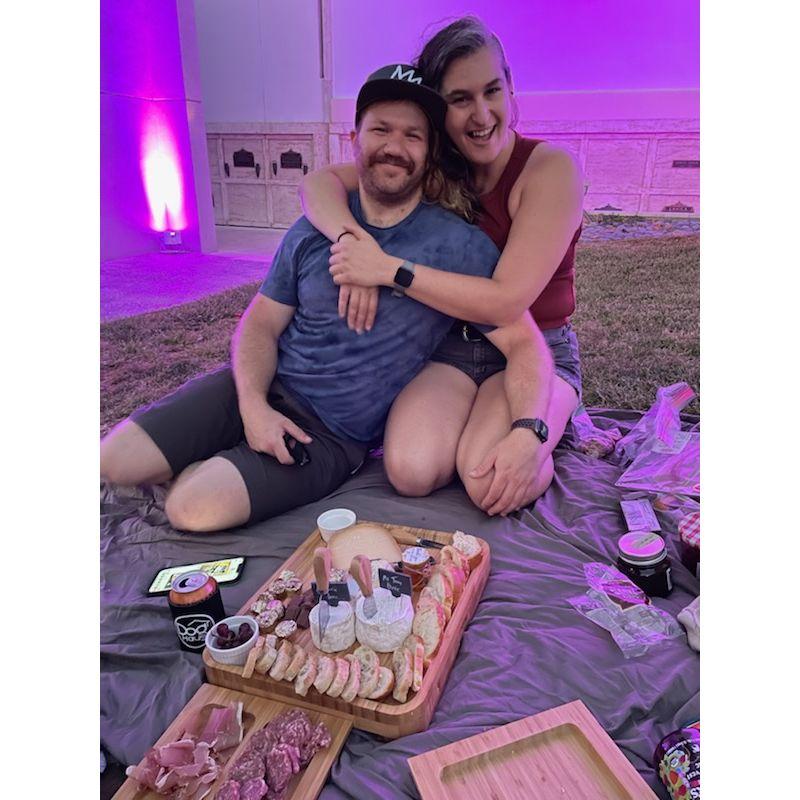 Our Charcuterie spread at Hollywood Forever Cemetery where we both saw Purple Rain for the first time with our lovely friends Clare and Robbie.