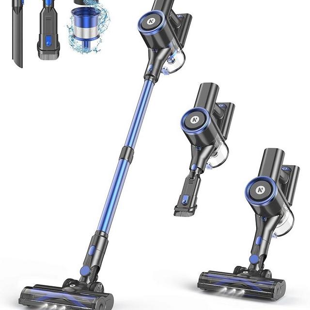NADALY Cordless Vacuum Cleaner, Stick Vacuum with 3 Powerful Suction Modes, Max 45 Mins Runtime, Anti-Tangle Vacuum Cleaner for Home, 8-in-1 Rechargeable Vacuum for Carpet, Pet Hair, Hard Floors