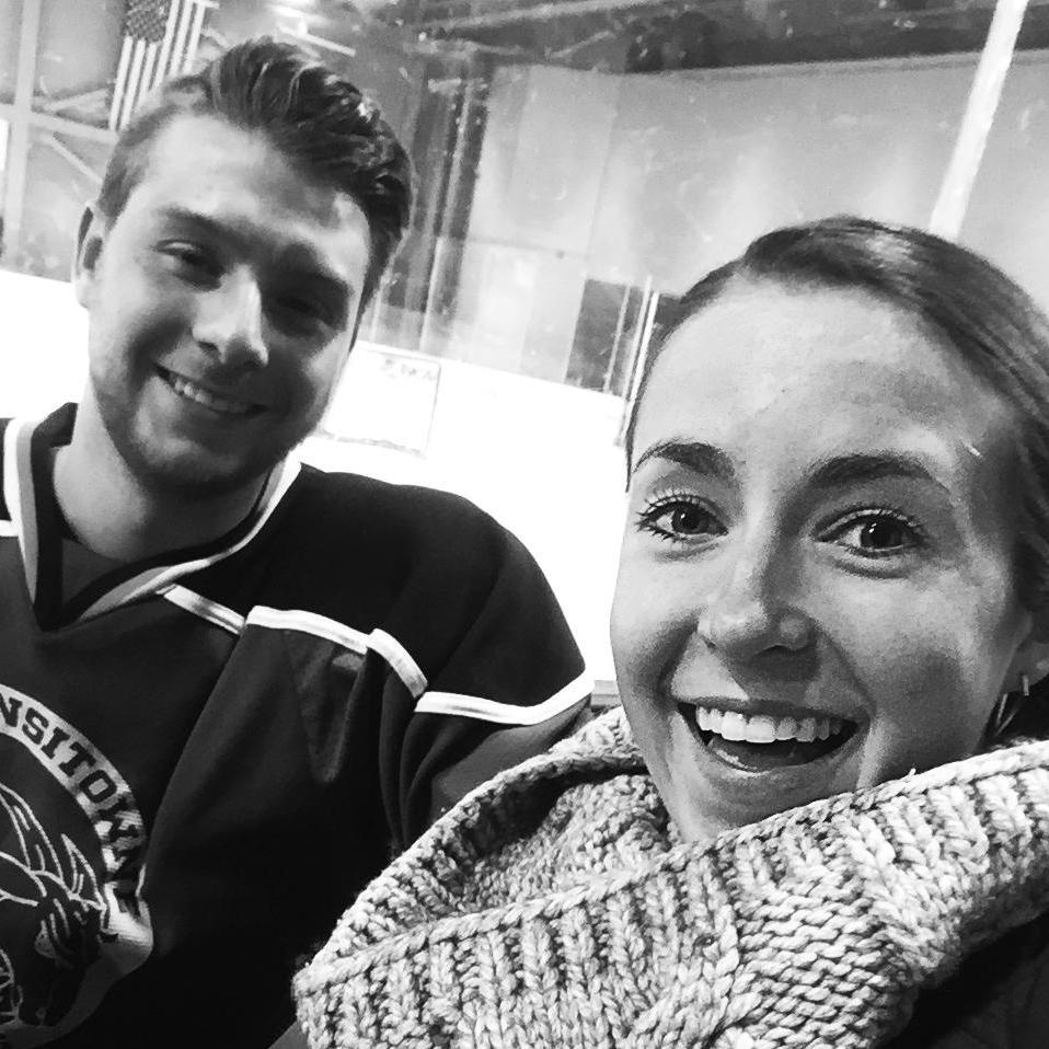 Erin at one of Jake's hockey games