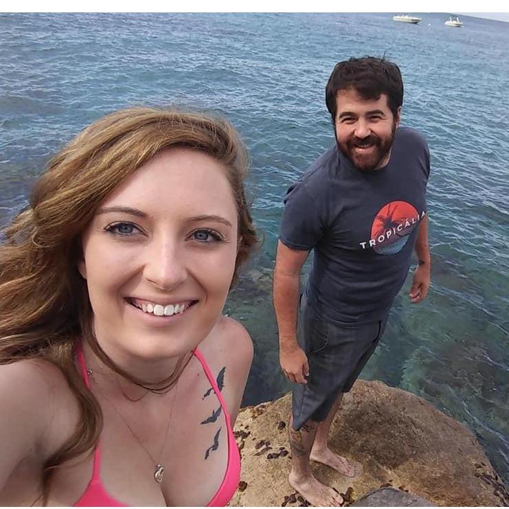 Swimming off the coast of Capri in the Mediterranean sea