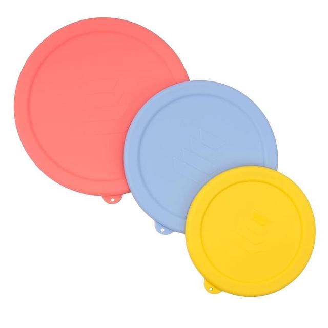 3 Pack Silicone Replacement Lids Only Fit for Pyrex 1 Quart, 1.5 Quart & 2.5 Quart Prepware Glass Mixing Bowls (322 & 323 & 325), Dishwasher, Freezer, Microwave Safe (Bowl not included)