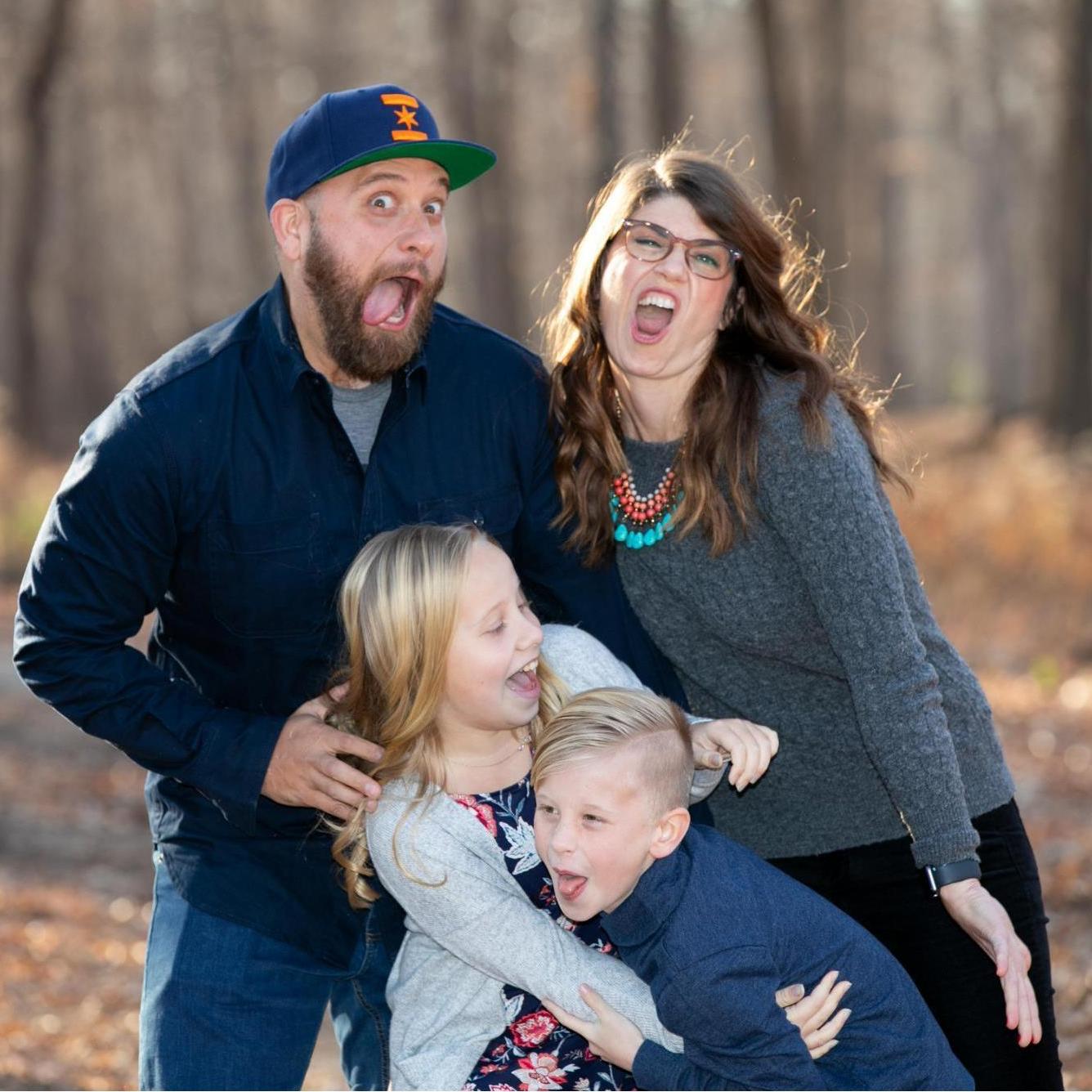 Silliness on family portrait day in 2020 with the Little Deeps