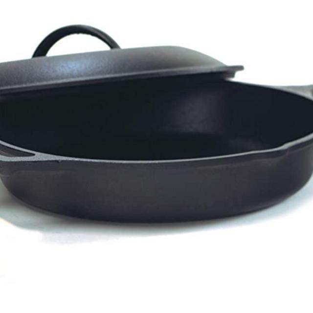 Lodge Seasoned Cast Iron Skillet with Cast Iron Lid (12 Inch) - Cast Iron Frying Pan With Lid Set.