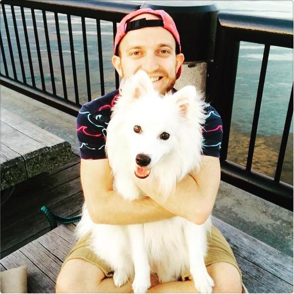Drew & our fur child, Boogie.