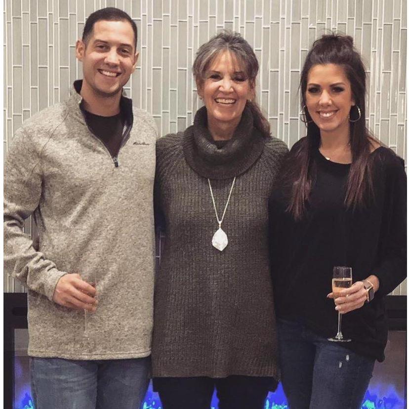 Celebrating buying our first home, with Marc's mom, Michele.