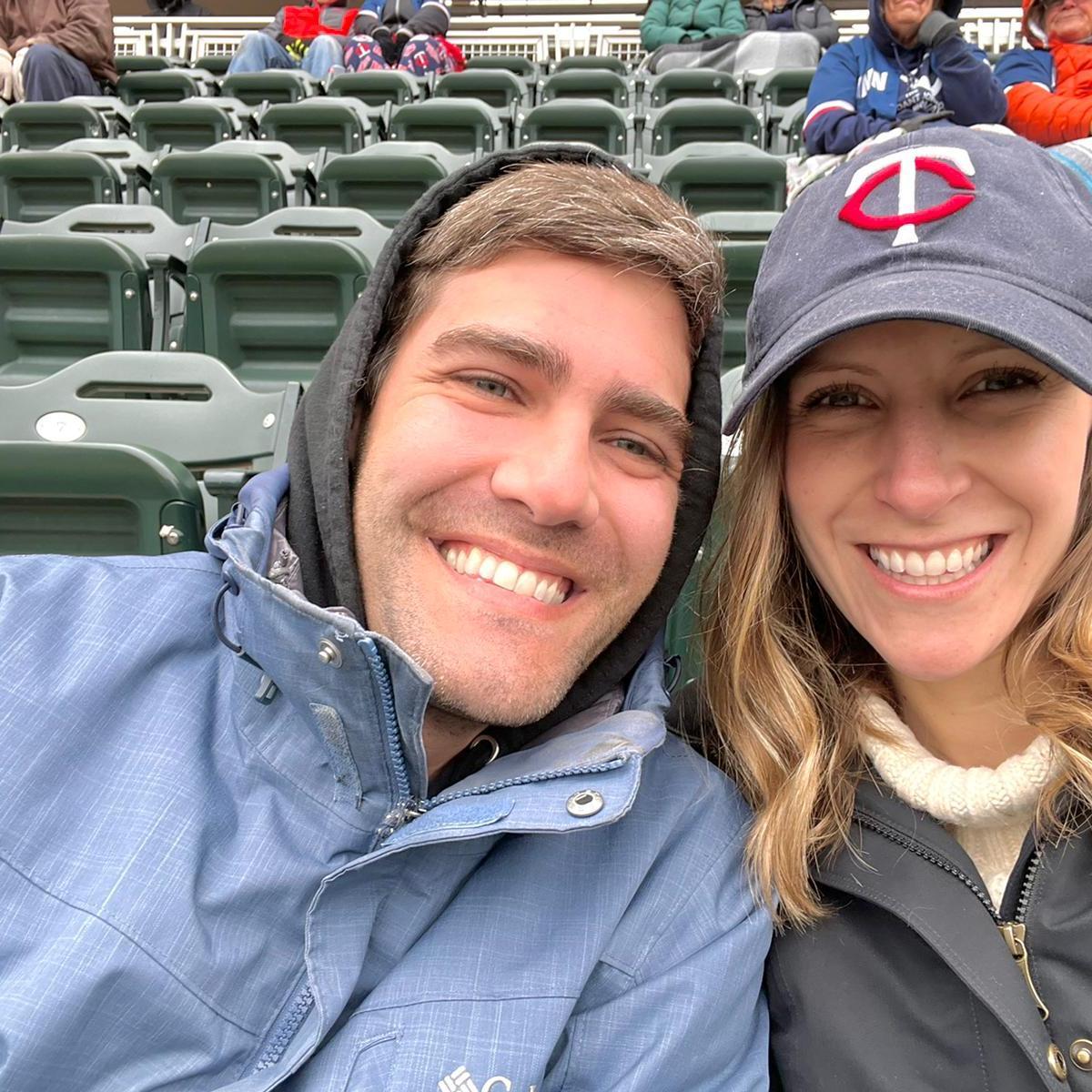 Baseball in May in Minnesota, bring your Parka (one of our first dates)