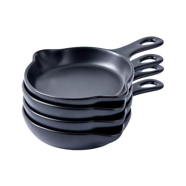 Bruntmor Elegant Round Skillet Dessert Plates and Appetizers Plates, Set of 4