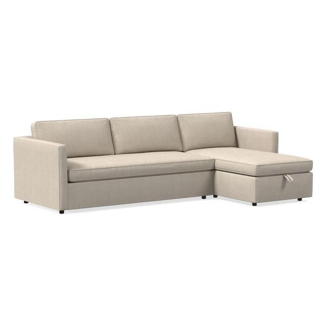 Harris 109" Right Bench Cushion Sleeper Sectional w/ Storage Chaise PrfrmBsktSlb Sand