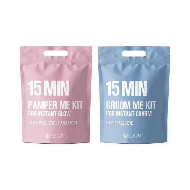 15 Min Pamper Me and Groom Me Kit (12pc): Home Spa Gift set with Korean Face Mask Essentials for Men and Women