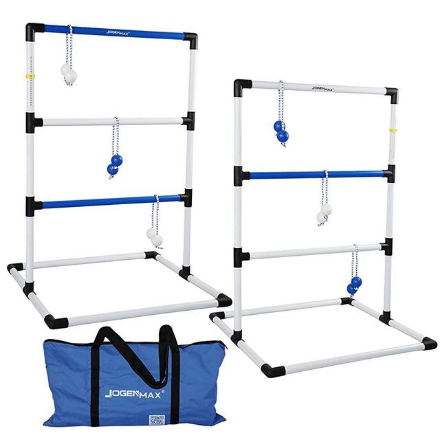 JOGENMAX Ladder Toss Game Set Indoor/Outdoor Lawn Games with 6 Bolo Balls, Portable Carrying Case and Score Trackers, for Kids & Adults, Family