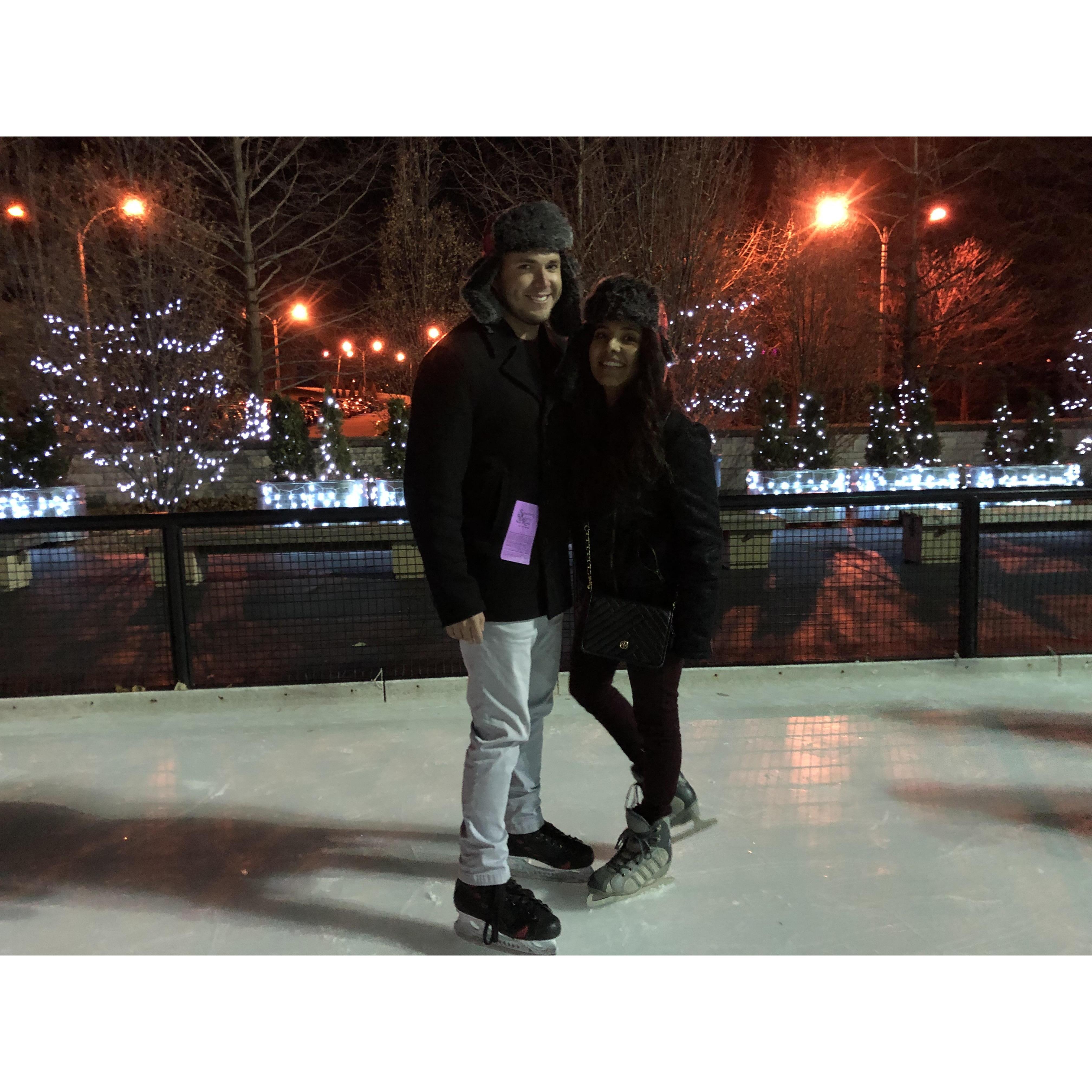 Skating in St Louis during the cold cold weather!