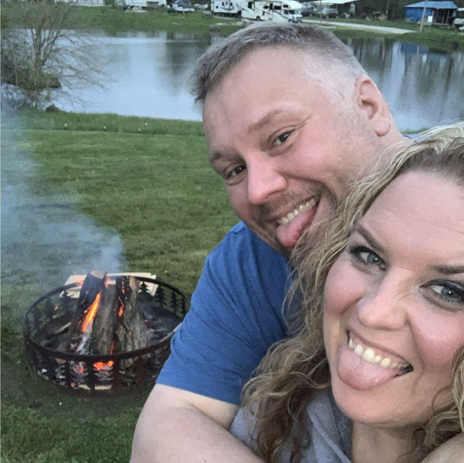 One of our first nights at our new camper, at the campground.