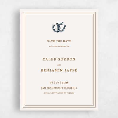 Beige Rustic Wedding Save the Date - Marana Portrait