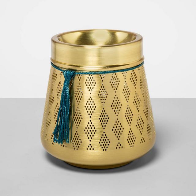 5" x 5" Punched Metal Lantern Electric Scent Warmer Gold - Opalhouse™