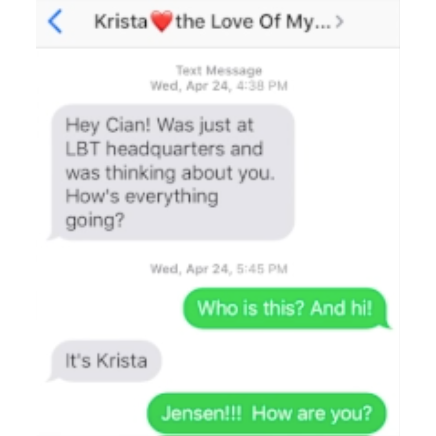 ...and it starts again with a text...
