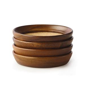 Kamenstein 4 Piece Acacia Wood And Cork Coaster Set, Natural