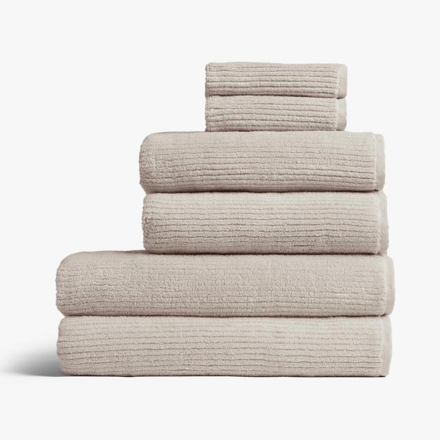 Soft Rib Towels (Washcloths - Bone)