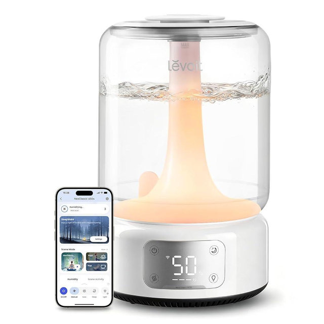 LEVOIT Humidifiers for Bedroom Large Room Home, 6.2L Dishwasher Safe, Cool Mist Humidifier for Baby & Plants, Top Fill Easy to Clean, Quiet 26dB, Smart App & Voice Control, Essential Oil Diffuser