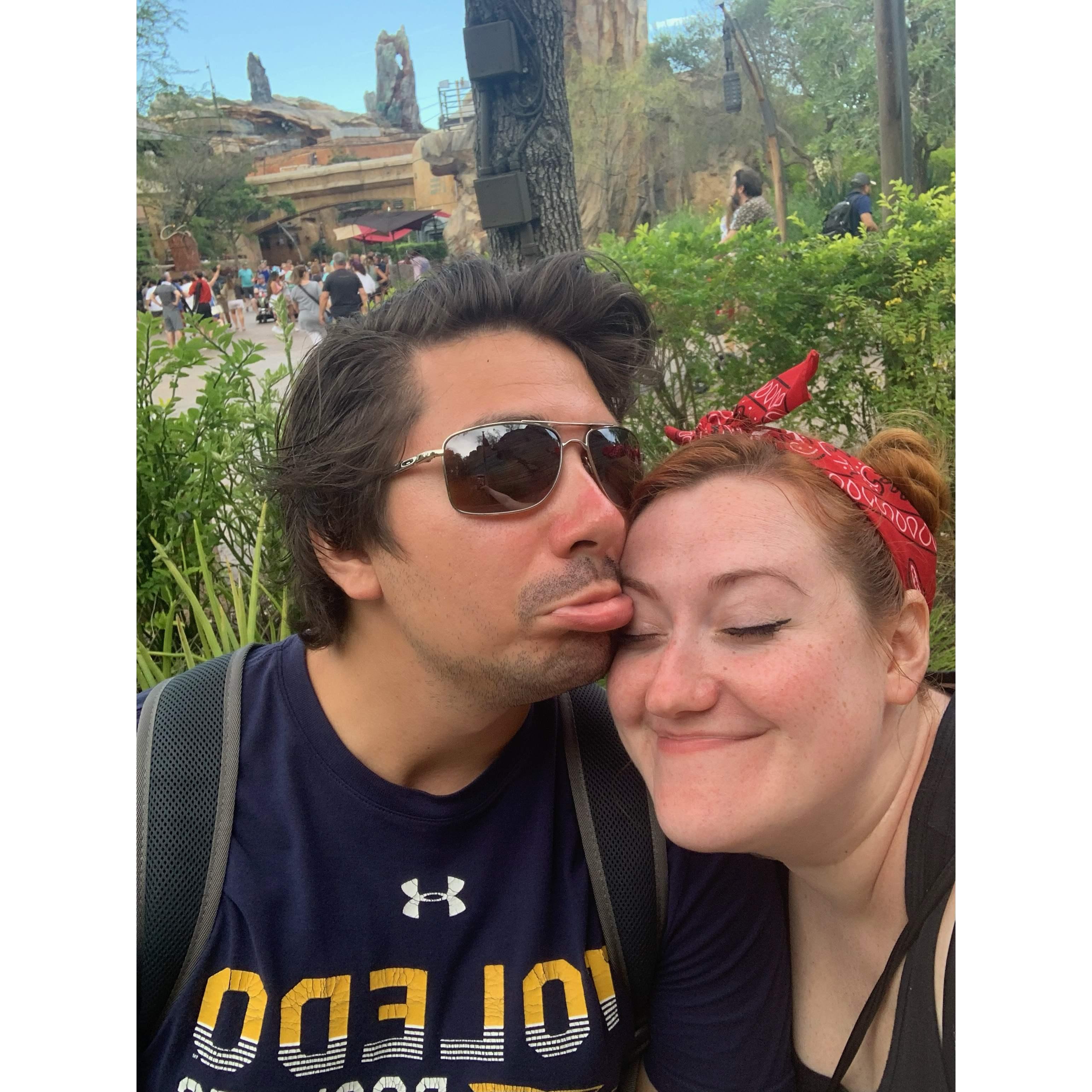 Exhausted and sweaty at Disney World!