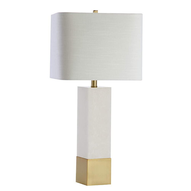 JONATHAN Y JYL5009A Jeffrey 29" Metal/Marble LED Lamp Contemporary,Transitional for Bedroom, Living Room, Office, College Dorm, Coffee Table, Bookcase, Brass Gold/White