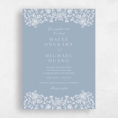 Powder Blue Wedding Invitation - Justine Classic