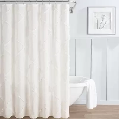 Laura Ashley® Adelina White Shower Curtain