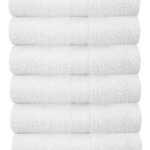 White Classic Luxury Hand Towels for Bathroom-Hotel-Spa-Kitchen-Set -  Circlet Egyptian Cotton - 16x30 Inches - Set of 6 (Multi)