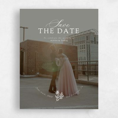 White Typography Wedding Save the Date - Leif Photo