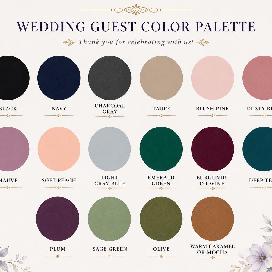 Wedding Guests Color Palette
