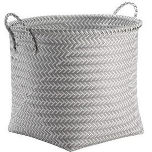 Large Round Woven Plastic Storage Basket - White and Gray - Room Essentials™