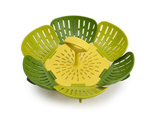 Joseph Joseph 45030 Bloom Steamer Basket Folding Non-Scratch BPA-Free Plastic and Silicone, Green