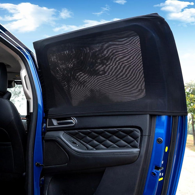 Car Rear Side Window Shades for Pickup Trucks,7 Seats Larger SUVs, Super Stretchy Mesh Car Sun Shade Mosquito Net Covers, Anti-Sun Glare, Reduce UV Rays,Privacy Protecstion