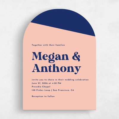 Orange Arch Wedding Invitation - Zesty Portrait